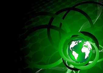 Image showing Vector green background with earth