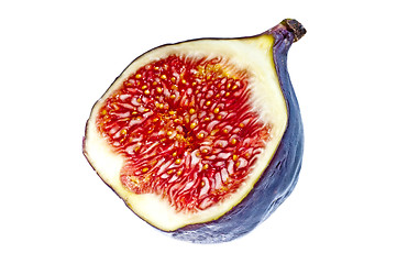 Image showing closeup of a cut of a fig 