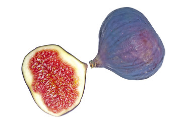 Image showing closeup of a cut of a fig 