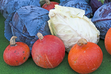 Image showing squash and kale