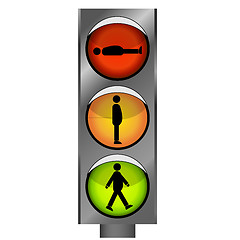 Image showing funny traffic lights with man silhouette