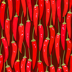 Image showing red cayenne chili pepper seamless