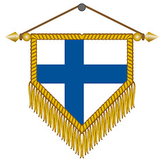 Image showing vector pennant with the flag of Finland