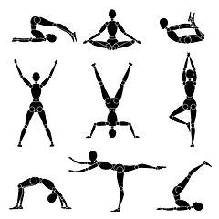 Image showing model man silhouette yoga gymnastics recreation