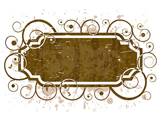 Image showing grunge floral swirl frame pattern