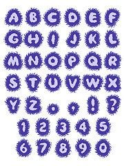 Image showing blue ABC water alphabet in blot