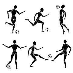Image showing model man silhouette soccer football with ball