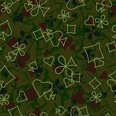 Image showing Playing cards symbols seamless pattern