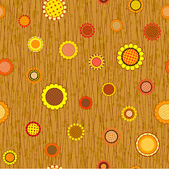 Image showing abstract flowers seamless pattern