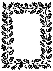 Image showing oak leaf frame black silhouette