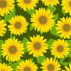 Image showing sunflower flower seamless background