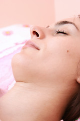 Image showing Beautiful young woman sleeping.