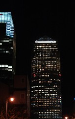 Image showing canary wharf at night