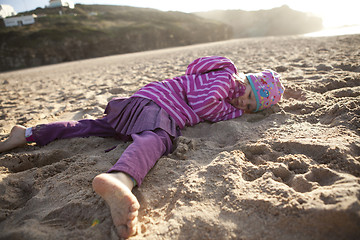 Image showing Little girl on the beach