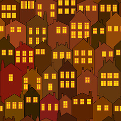 Image showing seamless night city house pattern