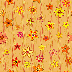 Image showing abstract flowers seamless pattern