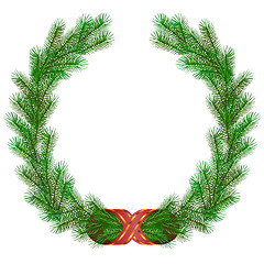 Image showing christmas fir branch wreath frame