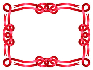 Image showing Red ribbon frame isolated on white