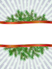 Image showing christmas with fir branch pattern frame