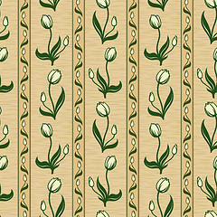 Image showing tulip line seamless background pattern