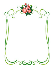 Image showing roses frame pattern background
