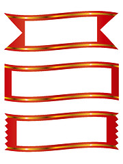 Image showing ribbons with gold stripe banner frame set