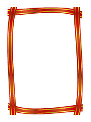 Image showing red ribbon with gold stripe frame