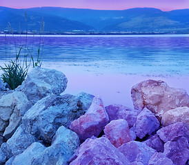 Image showing Blue purple riverbank