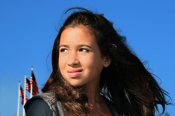 Image showing Proud american girl