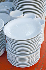 Image showing tableware on a beer desk