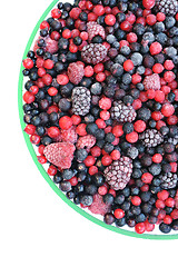 Image showing Frozen mixed fruit in bowl - berries
