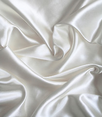 Image showing Smooth elegant white silk as background