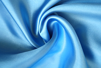 Image showing Smooth elegant blue silk as background