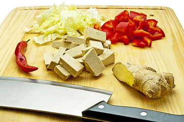 Image showing Tofu with vegetables