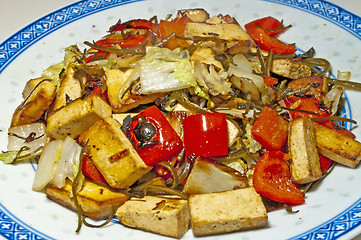 Image showing chinese dish with tofu and vegetables