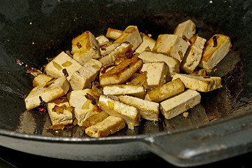 Image showing Tofu in a Chinese wok