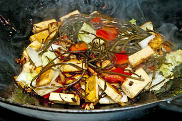 Image showing vegetables in a Chinese wok