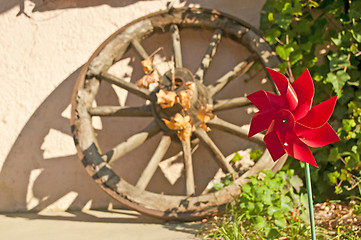 Image showing wind wheel with cart wheel