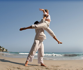 Image showing Young couple on the beach