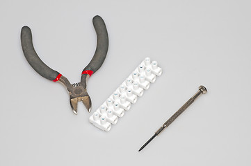 Image showing tools for electric installation