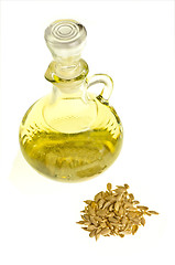 Image showing sunflower oil and sunflower seeds