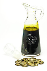 Image showing pumpkin seed oil with seeds