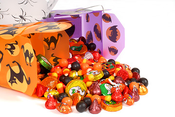 Image showing Halloween candy in chinese containers