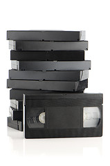 Image showing Pile of videotapes