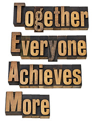 Image showing team concept in wood type