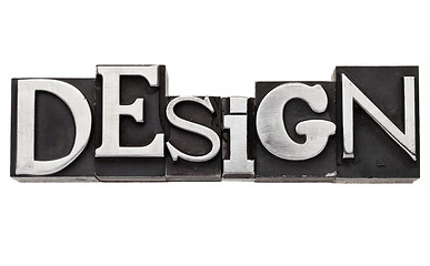 Image showing design word in metal type