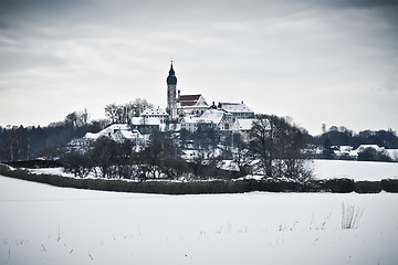 Image showing Andechs Monastery in winter scenery