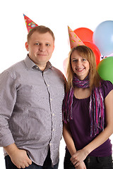 Image showing Happy Couple with baloons