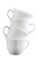 Image showing Pile of white shiny cups