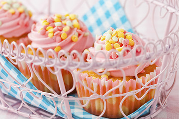 Image showing Pink muffins